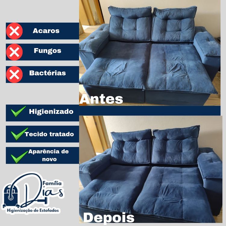 Antes e Depois de vários de nossos serviços de limpeza de estofados